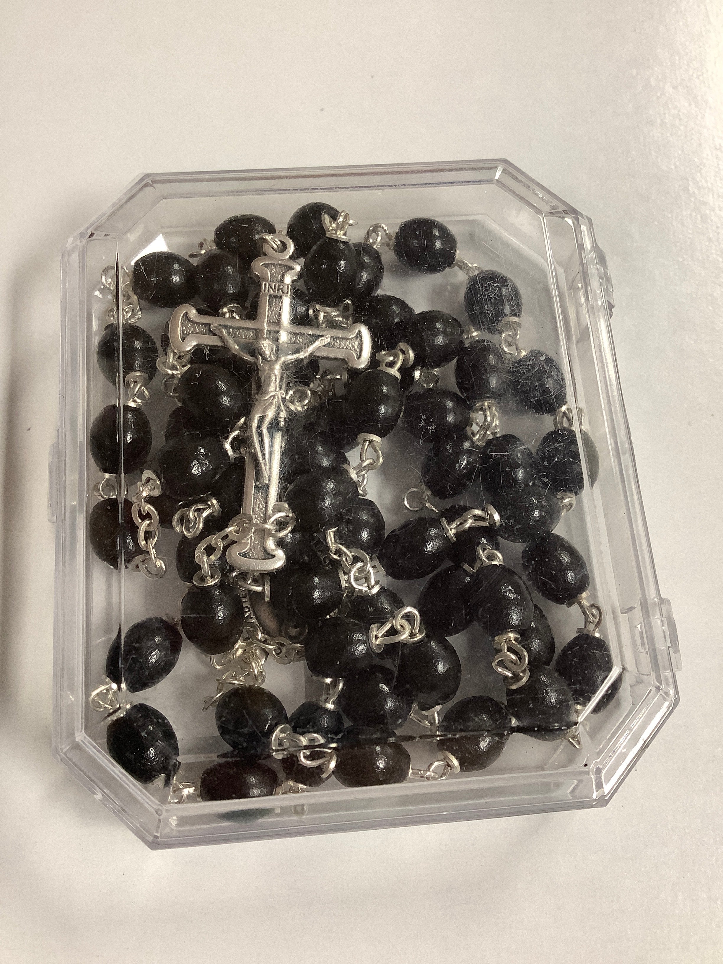 Rosary/23"/Black Wood Bead