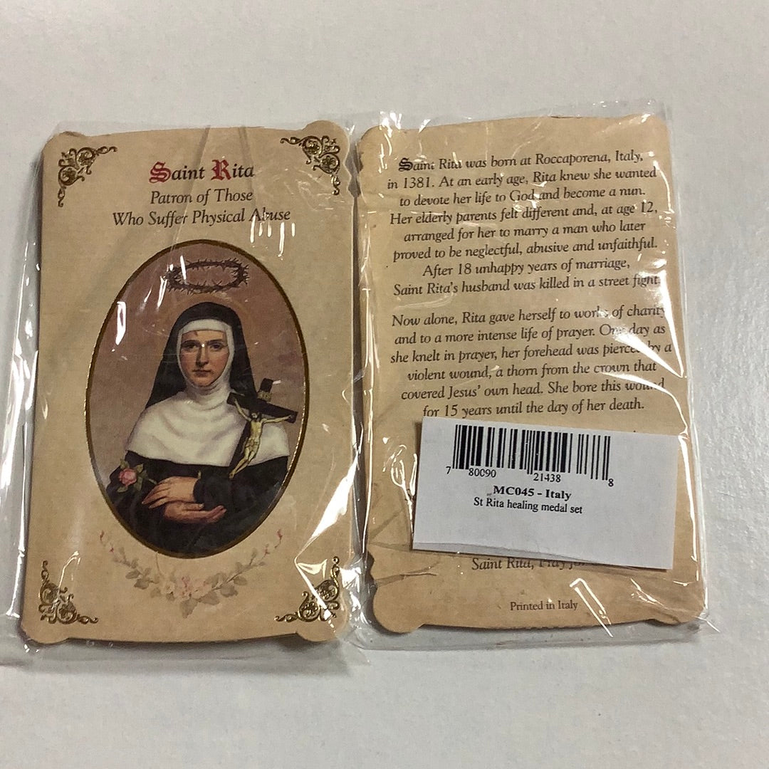 Medal-Healing Prayer Card-St Rita-MC045