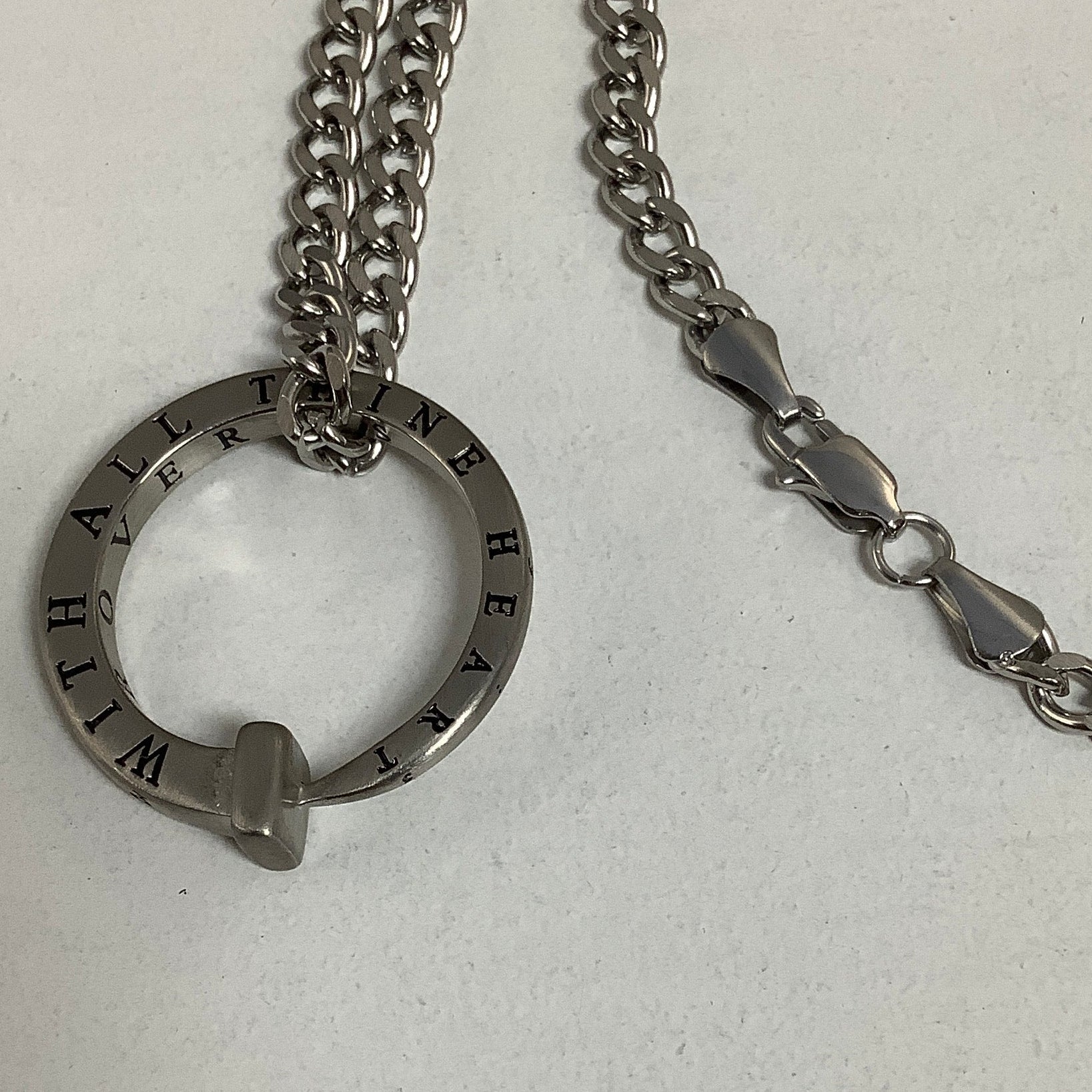 Necklace-Nail Circle-Trust in the Lord-24"