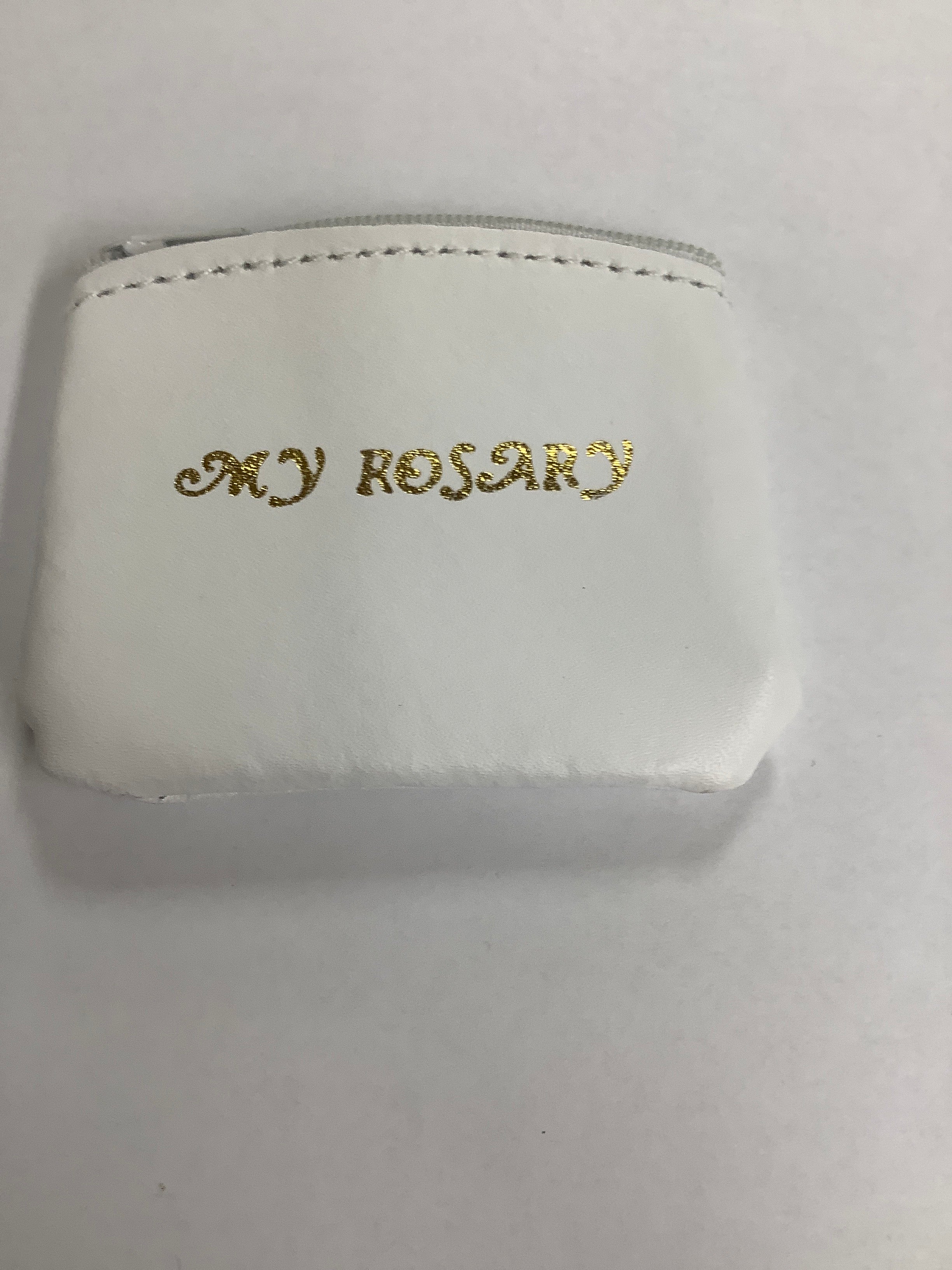 Rosary Case/White/Leather/My Rosary