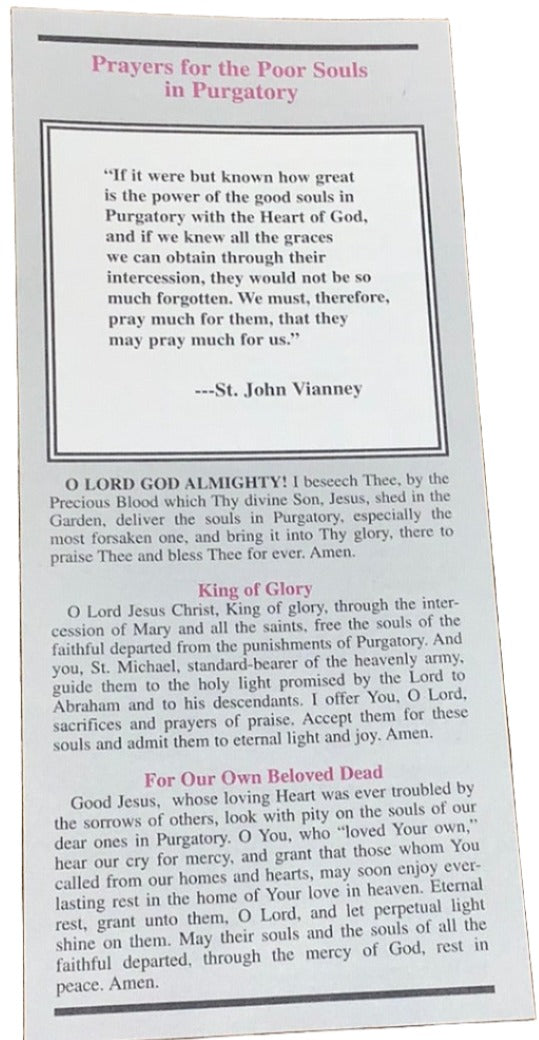 Pamphlet/Prayers For Holy Souls