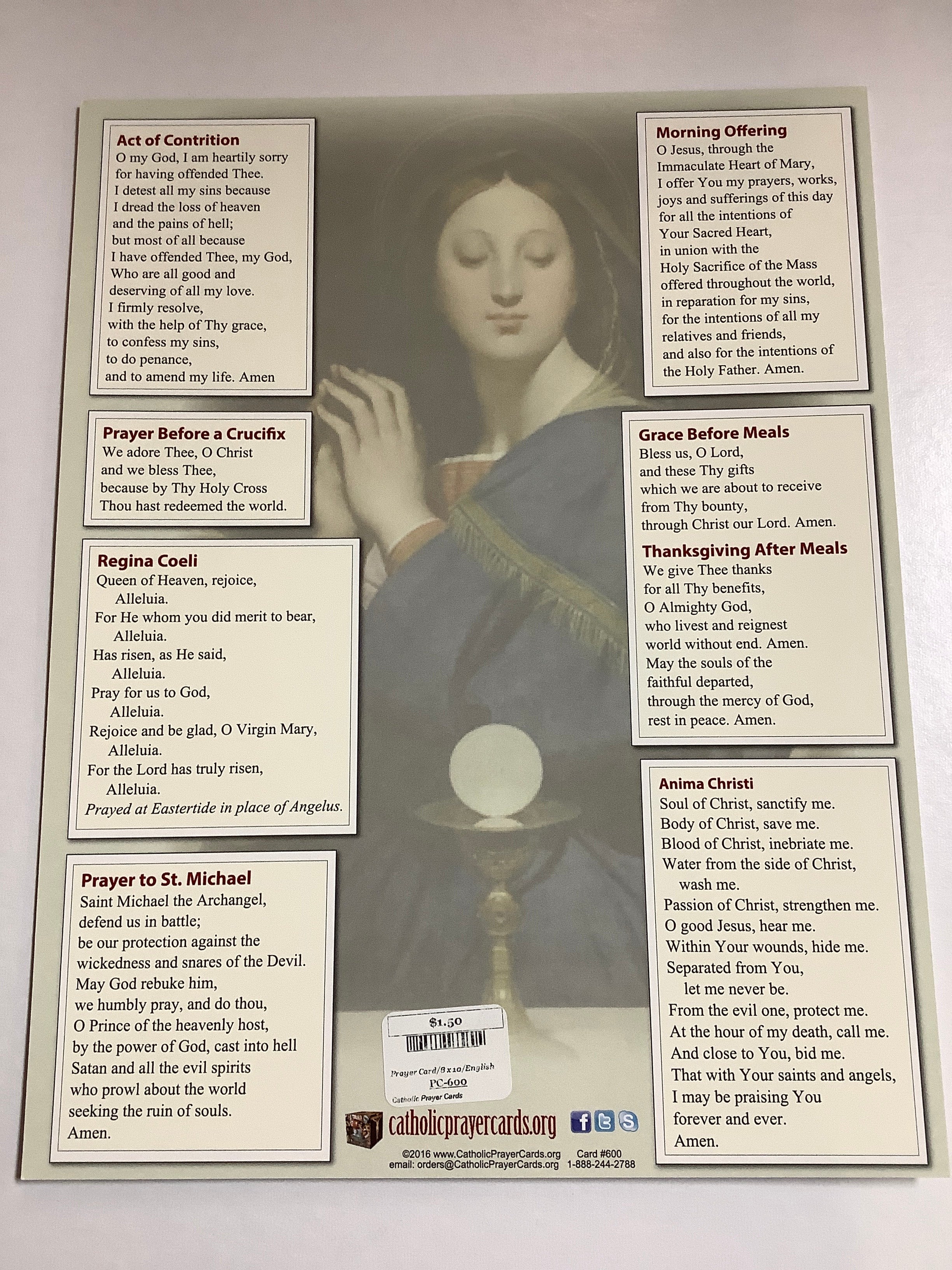 Prayer Card/8 x 10/English-PC-600