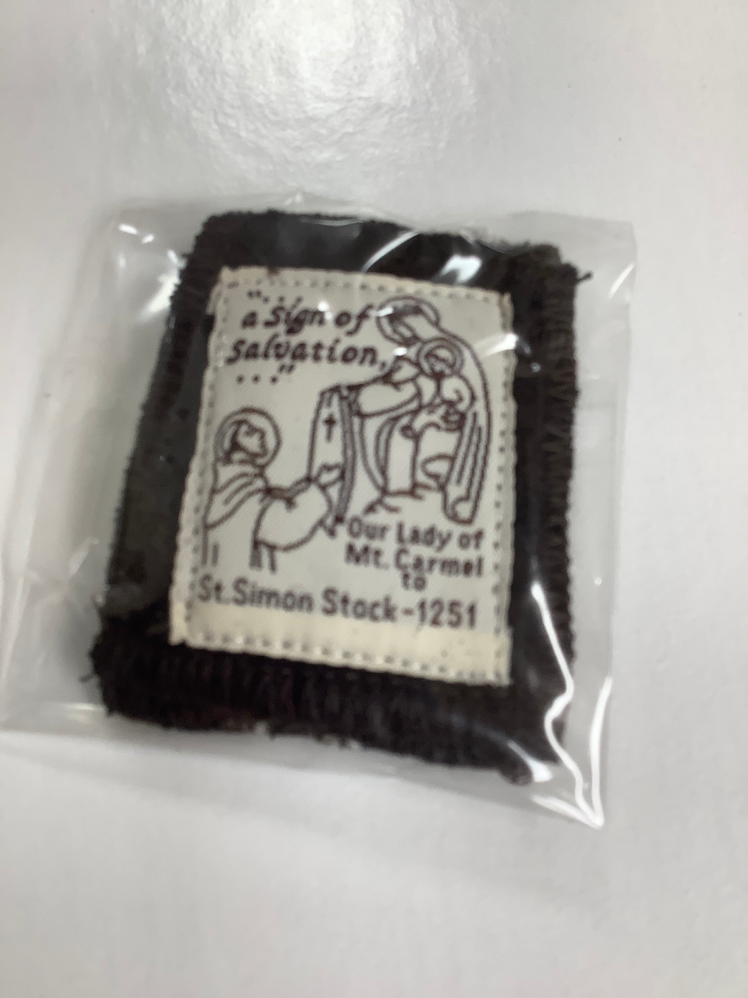 Scapular-100% Wool-Brown with White Cord
