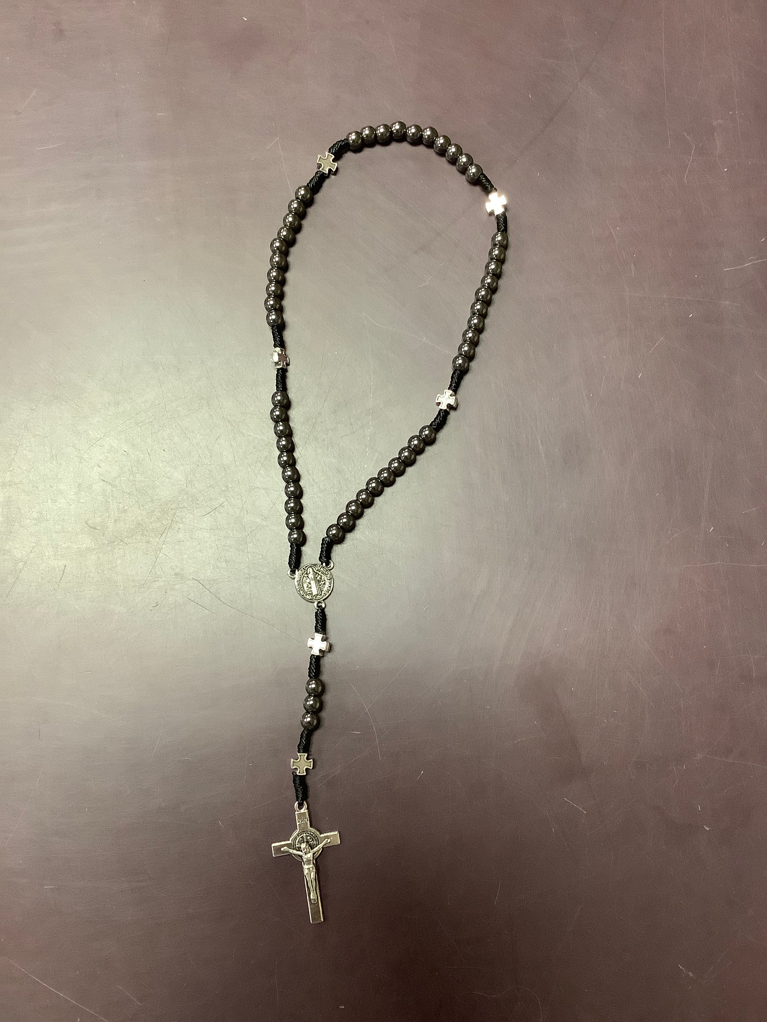 Rosary-Hematite-St Benedict