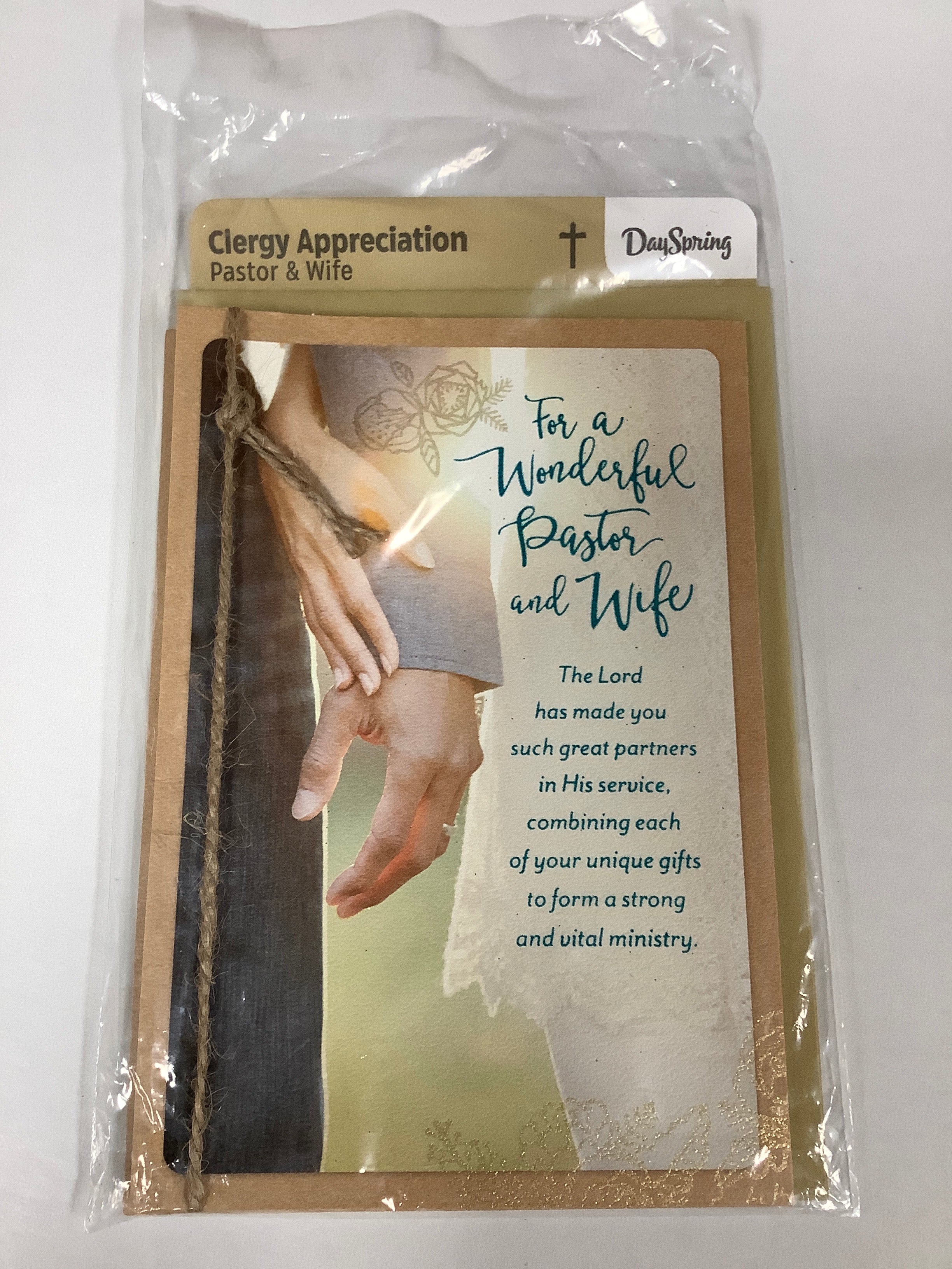 Card-Clergy Appreciation-Pastor & Wife-Couple Hands-69433