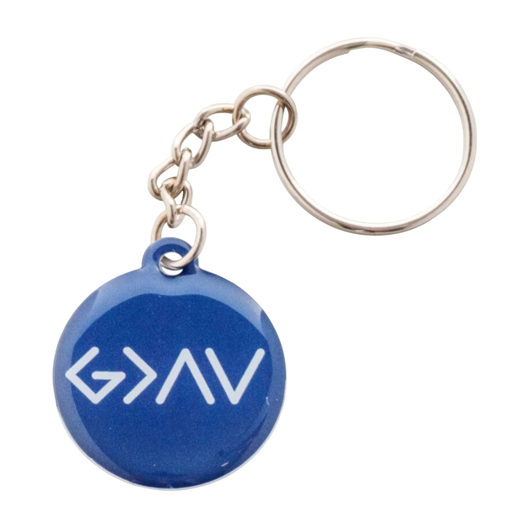 Keychain-Tap To Pray-Acrylic-Navy-God Is Greater