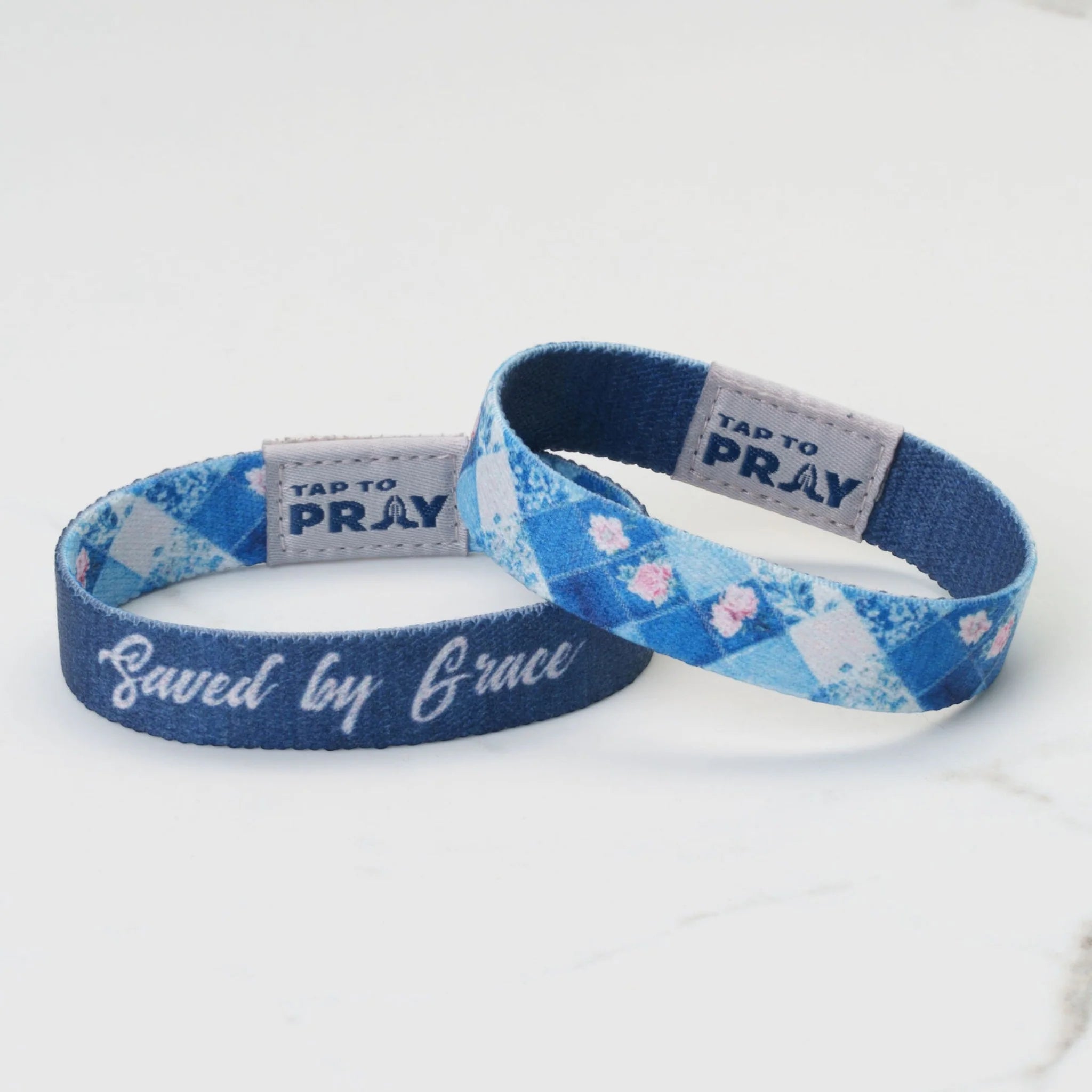 Bracelet-Tap To Pray-Patchwork-Saved By Grace