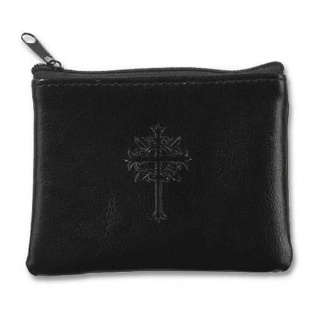 Rosary Case-Black Leather-Zip