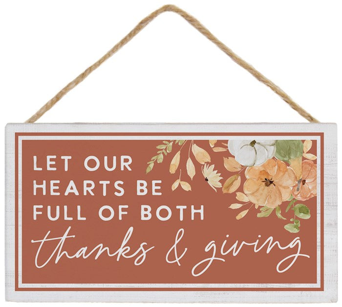 Plaque-Full Of Thanks & Giving-6.5"