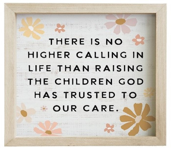 Plaque-Raising Children Flowers-Rustic