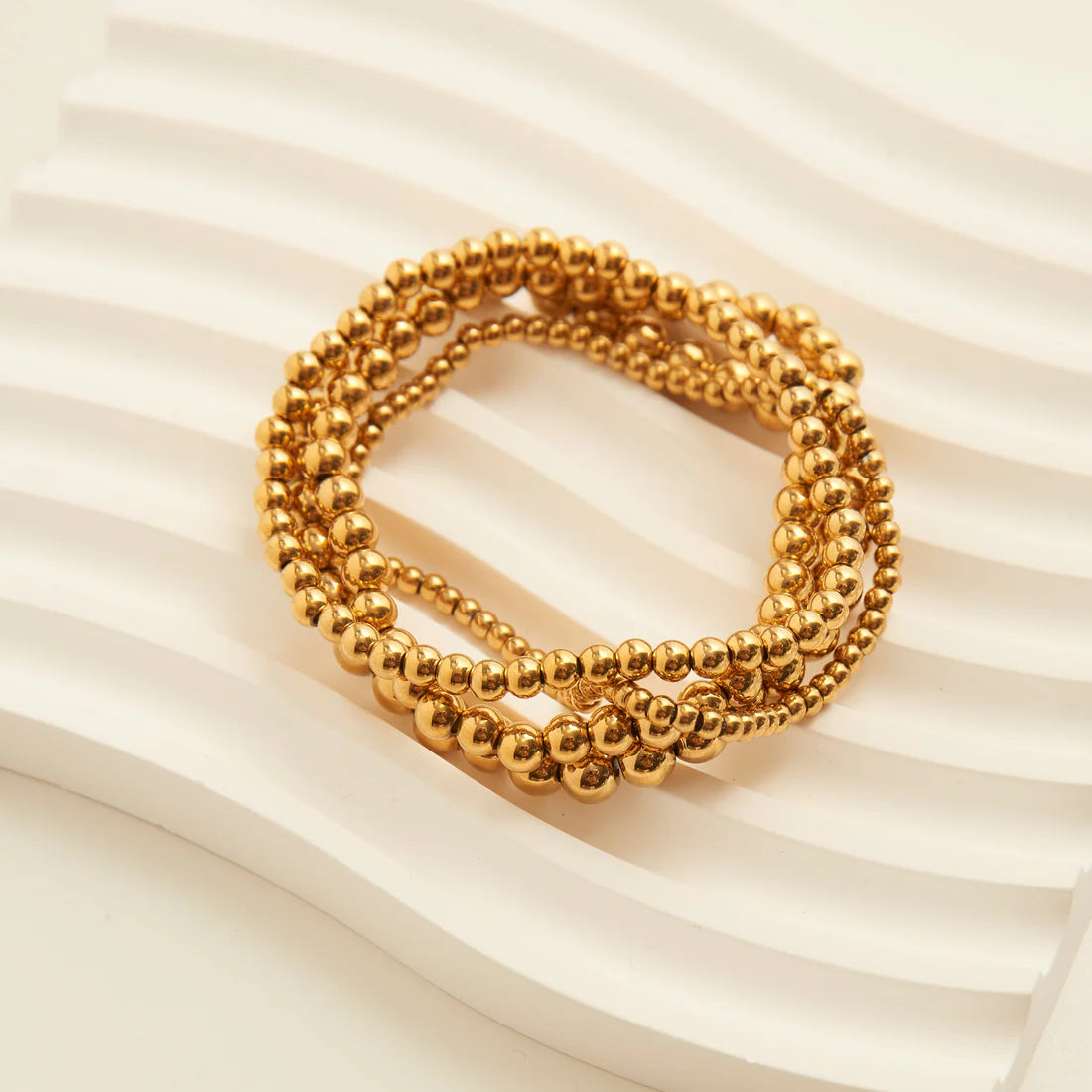 Jewelry-Bracelet-Narelle-Waterproof-Multi Pearl Stack-Gold