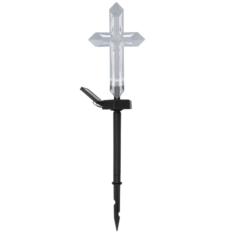 Cross-Garden Stake-Solar-LED-Multicolor-Low