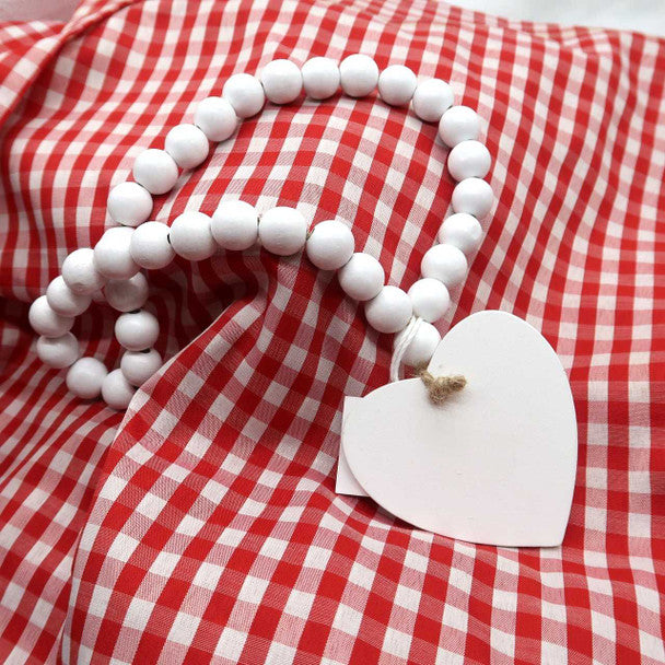 Heart/Beaded Strand/Asst/Wood