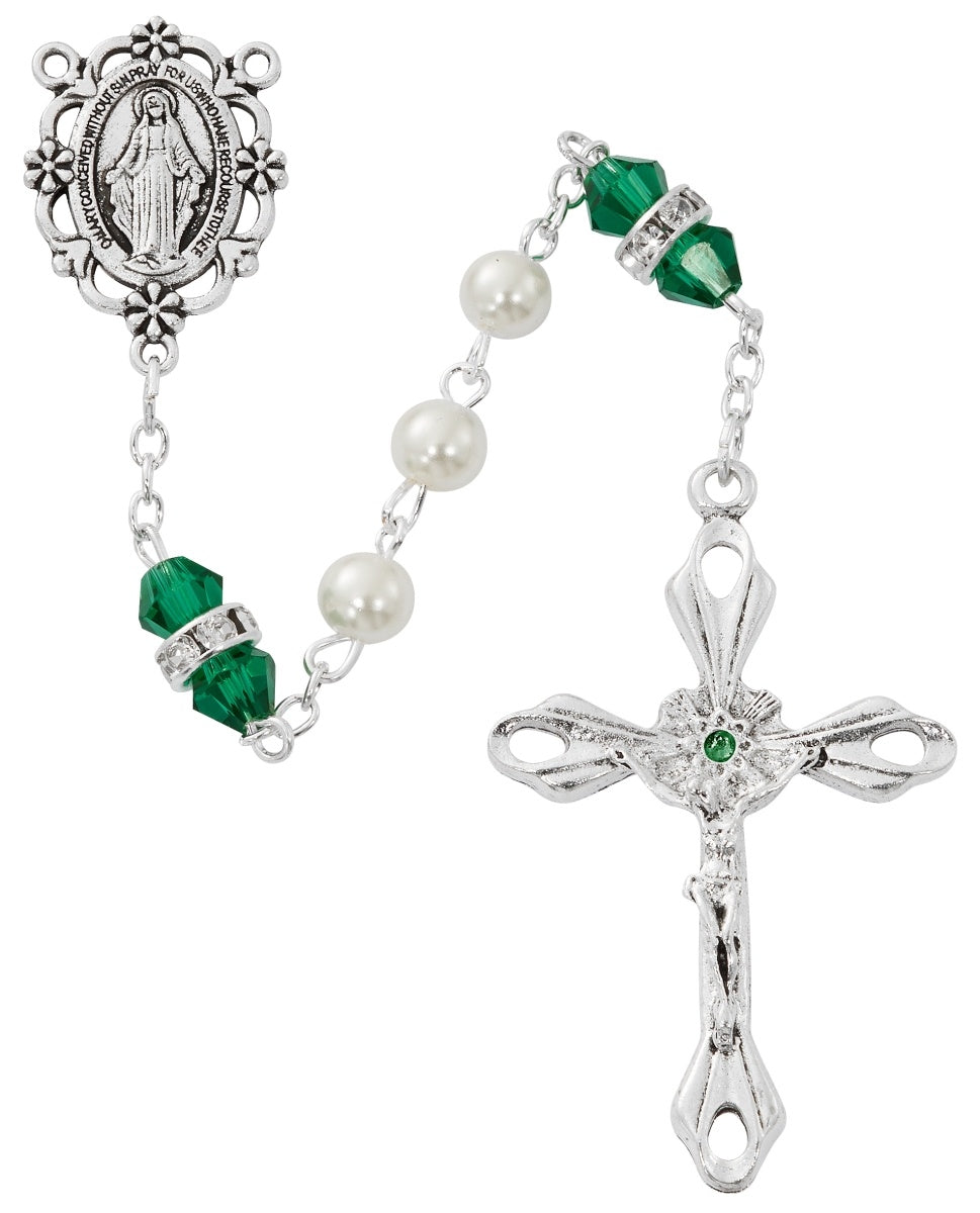 Rosary/Emerald/May/Pearl/6mm