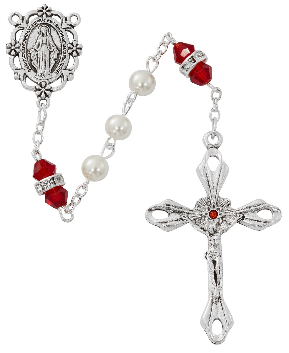 Rosary/Garnet/Jan/Pearl/6mm