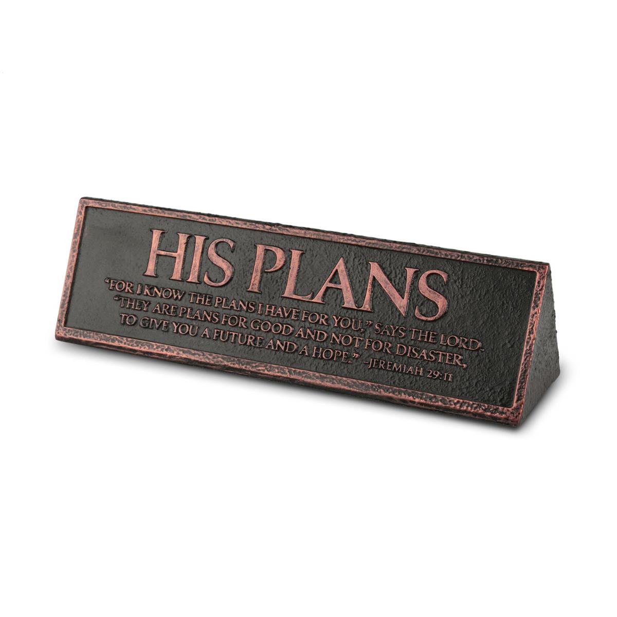 Plaque-Tabletop-His Plans-Resin 6.5"