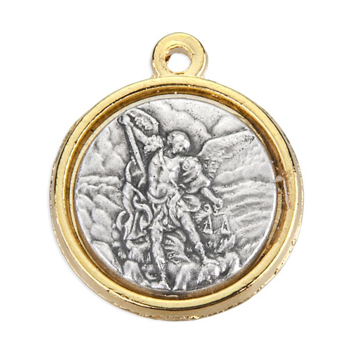 Medal-St Michael&OL Of Fatima-Silver/Gold Plating