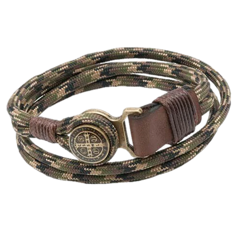 Bracelet-St Benedict-Camo-Cord-Mens
