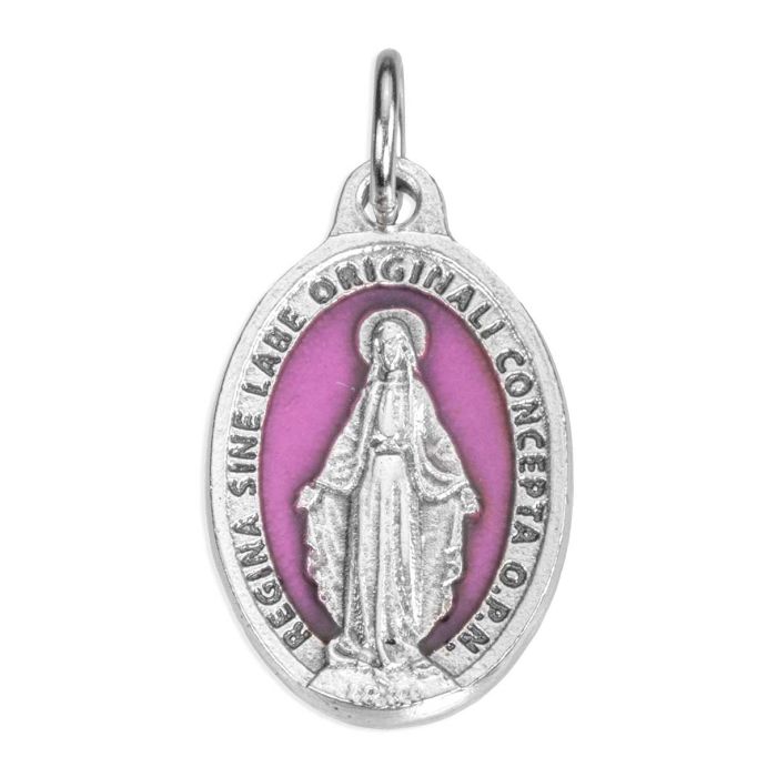 Medal-Miraculous-Rose Epoxy w/ Glitter-1316RO