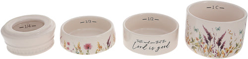 Measuring Cups-The Lord Is Good-Stackable-Ceramic