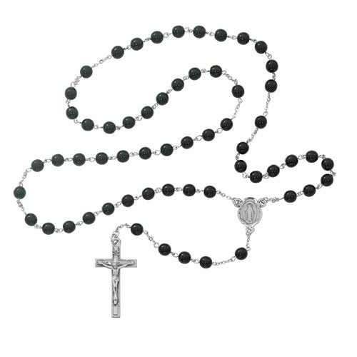 Rosary/Black/Glass Beads