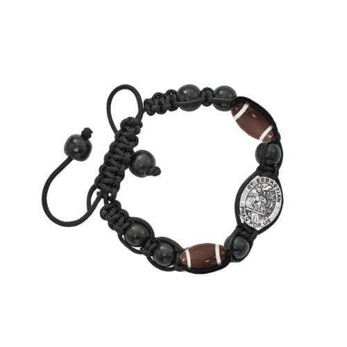 Bracelet/Black/Football/St Sebastian