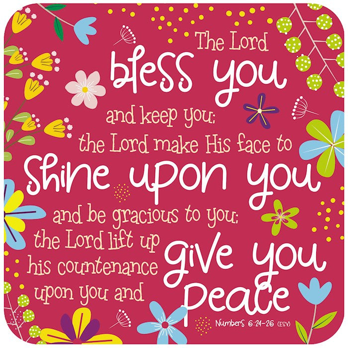 Coaster-Num 6:24-26-Bless You And Keep You-Pink
