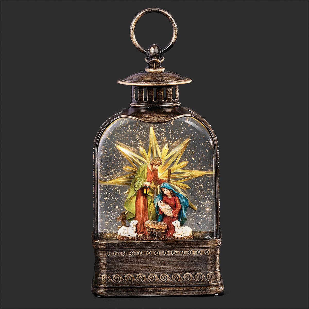 Lantern-Light Up-Swirl-Holy Family-10.75"