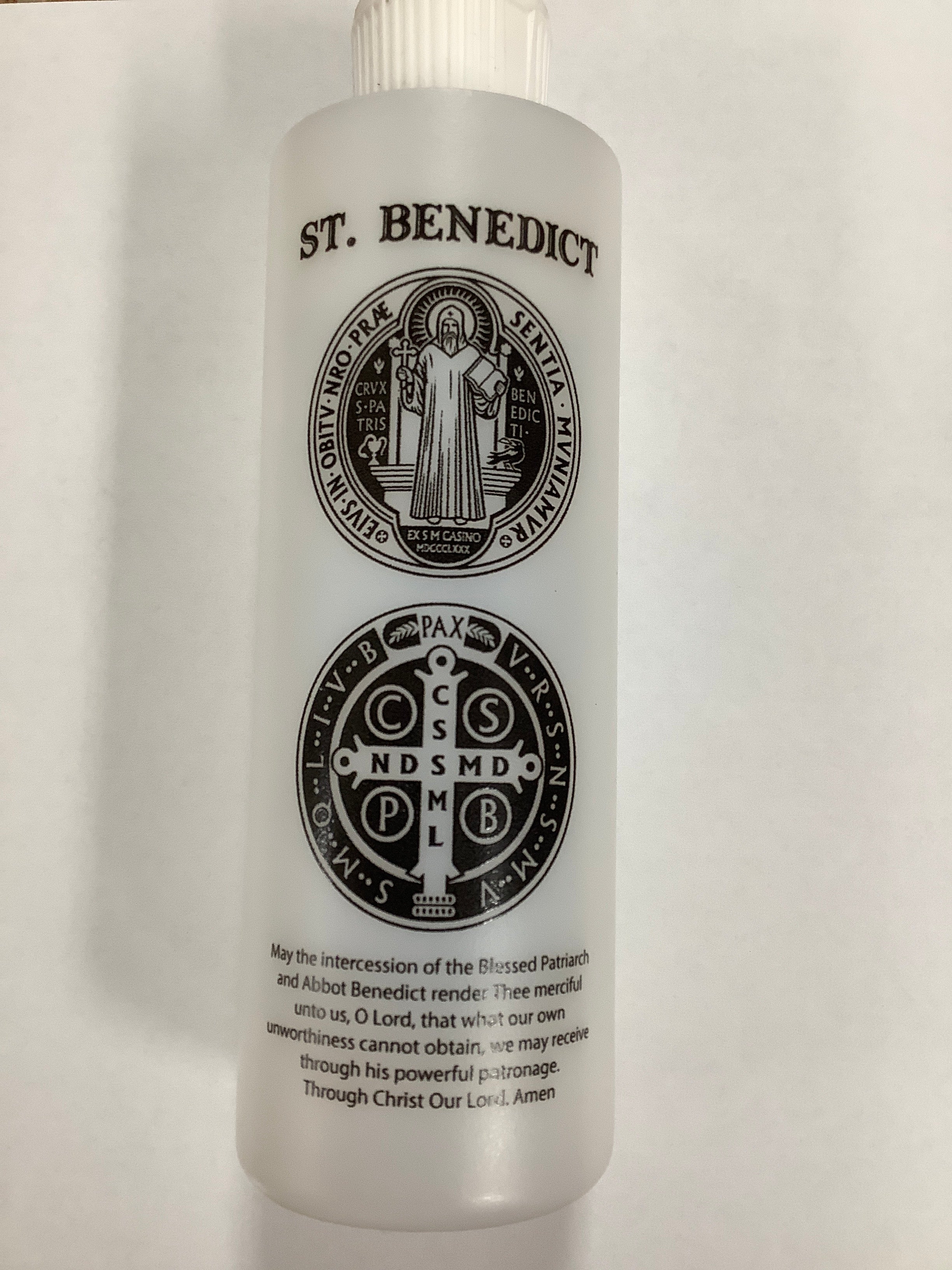 Holy Water Bottle-St Benedict-8oz-Plastic