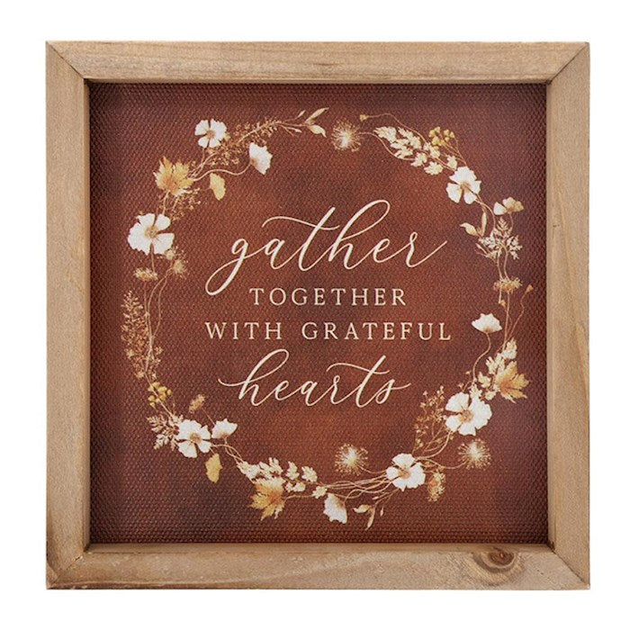 Plaque-Framed Linen-Gather Together-5"