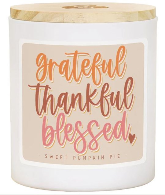 Candle-Dual Wick-Sweet Pumpkin Pie-Grateful Thankful Blessed
