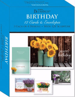 Boxed Cards-Birthday-Sunflowers In A Vase