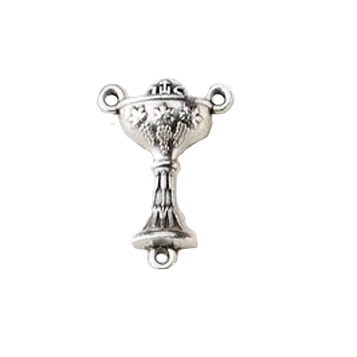Rosary Center-Chalice-Silver Tone