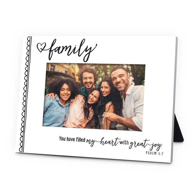Frame-Family Heart Filled Joy-White-4x6