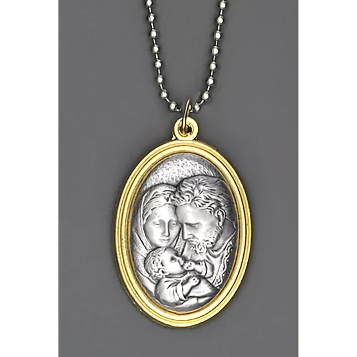 Auto Charm-Holy Family-Two Tone-1 1/2"