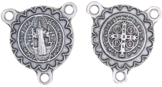 Rosary Centerpiece-St Benedict-Beveled Edges