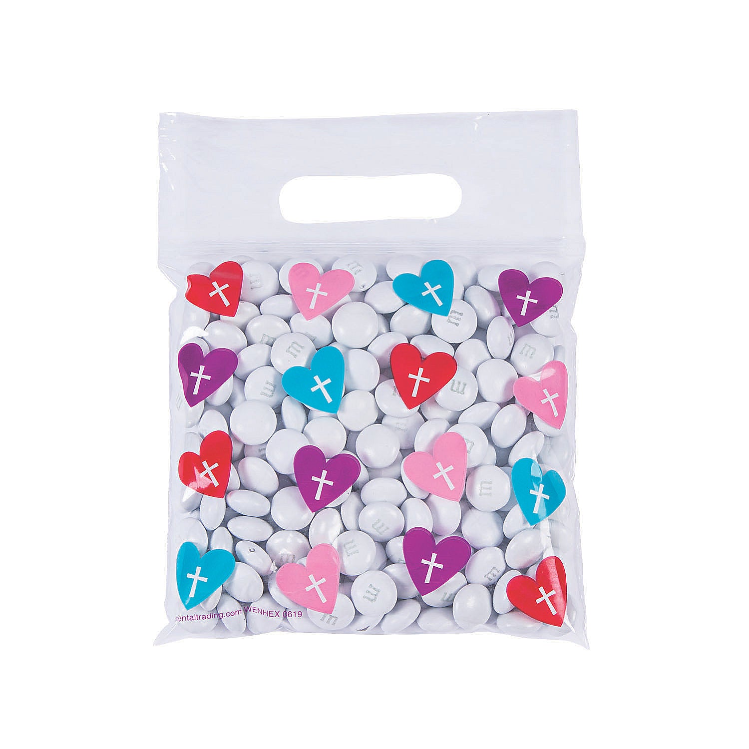 Bags-Plastic Treat Bag-Hearts & Cross