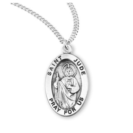Necklace/St Jude/Oval/SS/20"