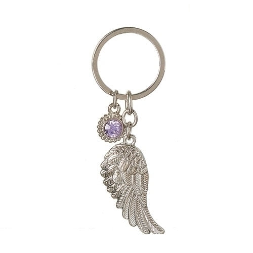 Key Ring/Angel Wing/June-Birthstone