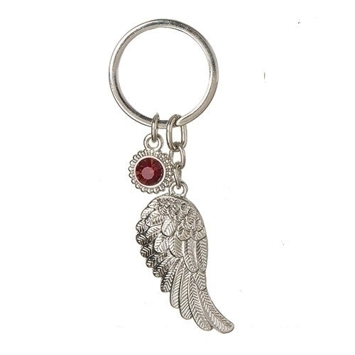Key Ring/Angel Wing/July-Birthstone