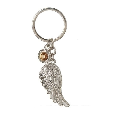 Key Ring/Angel Wing/November-Birthstone
