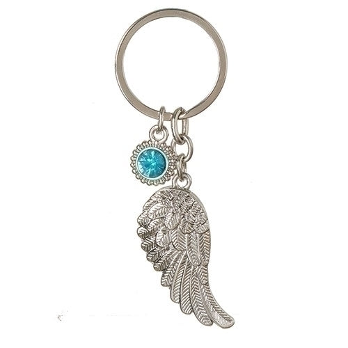 Key Ring/Angel Wing/December-Birthstone