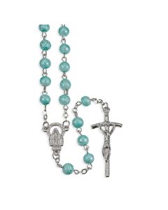 Rosary/Aqua Hammered/1109AQ-Boxed