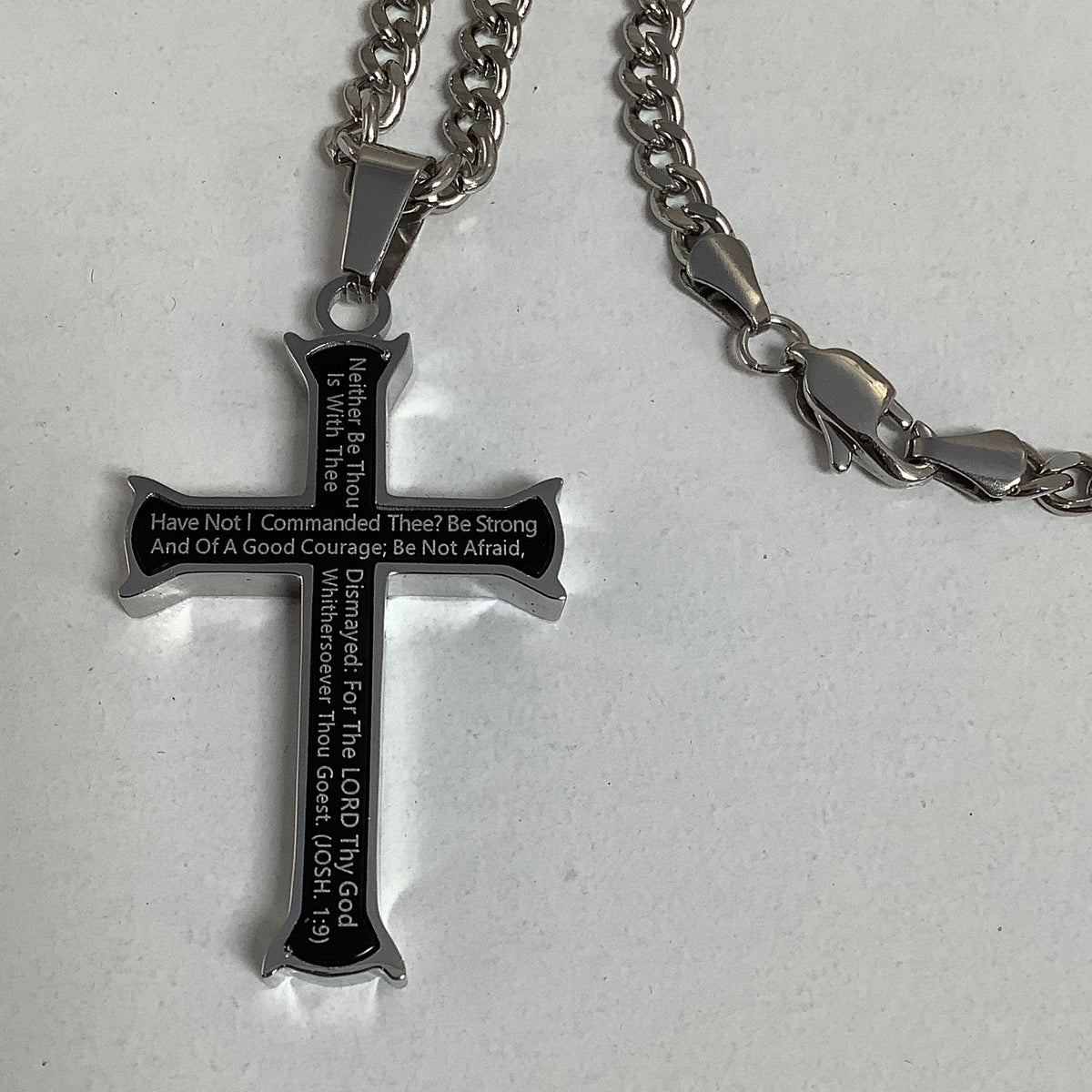Necklace-Iron Cross-Black-Courage-24"