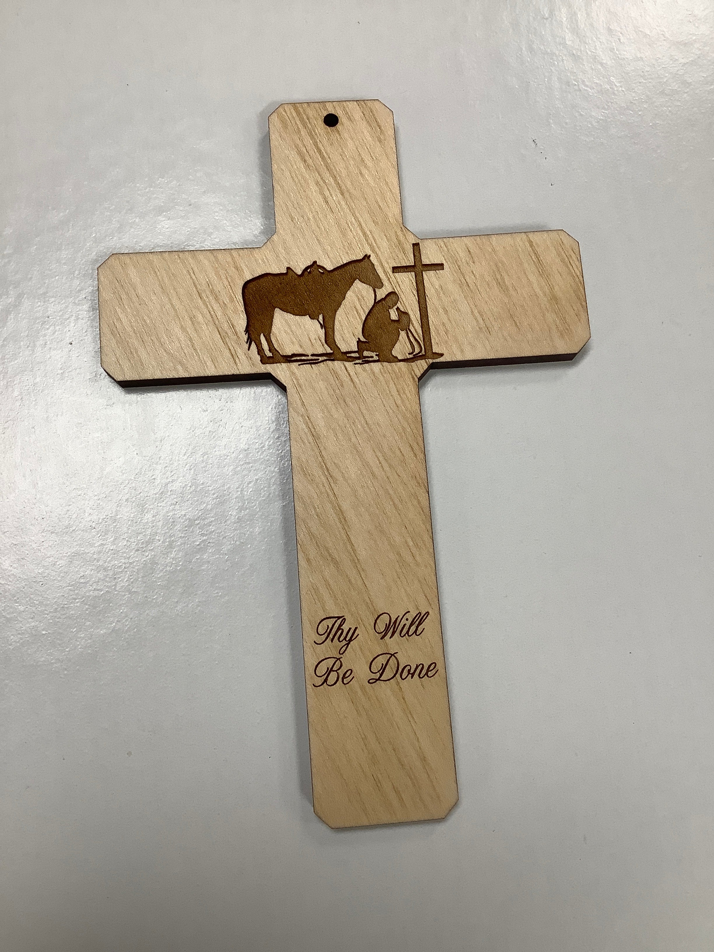 Cross-Wooden-Cowboy Kneeling-7"