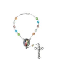 Auto Rosary-Guardian Angel-Multicolor Crystal Beads