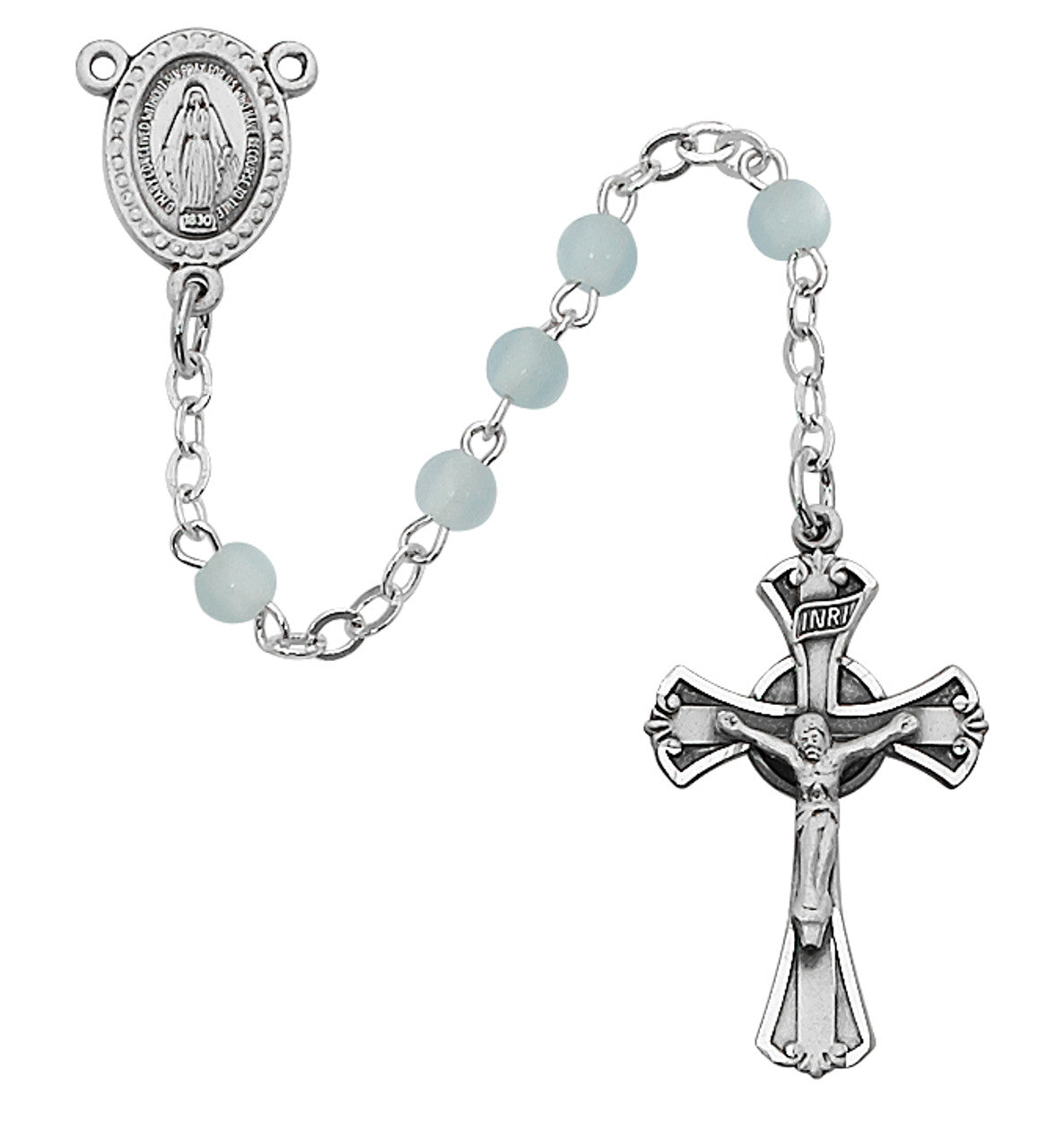 Rosary-3mm-Blue Glass(201D-BLG)