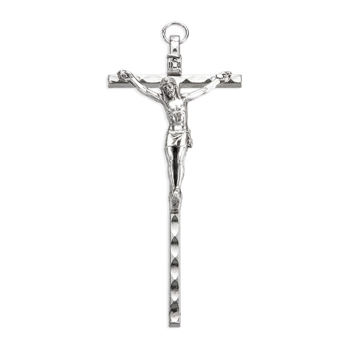 Crucifix-Hammered Silver-Oxidized