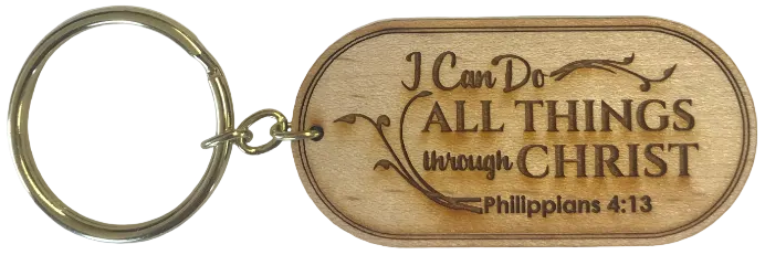 Key Chain-Wooden-Philippians 4:13