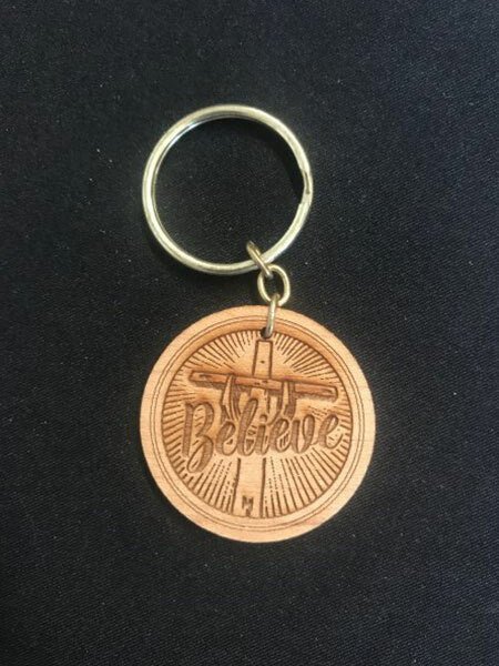 Key Chain-Mini-Believe-Wooden